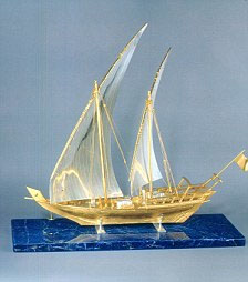 diamond encrusted model boat